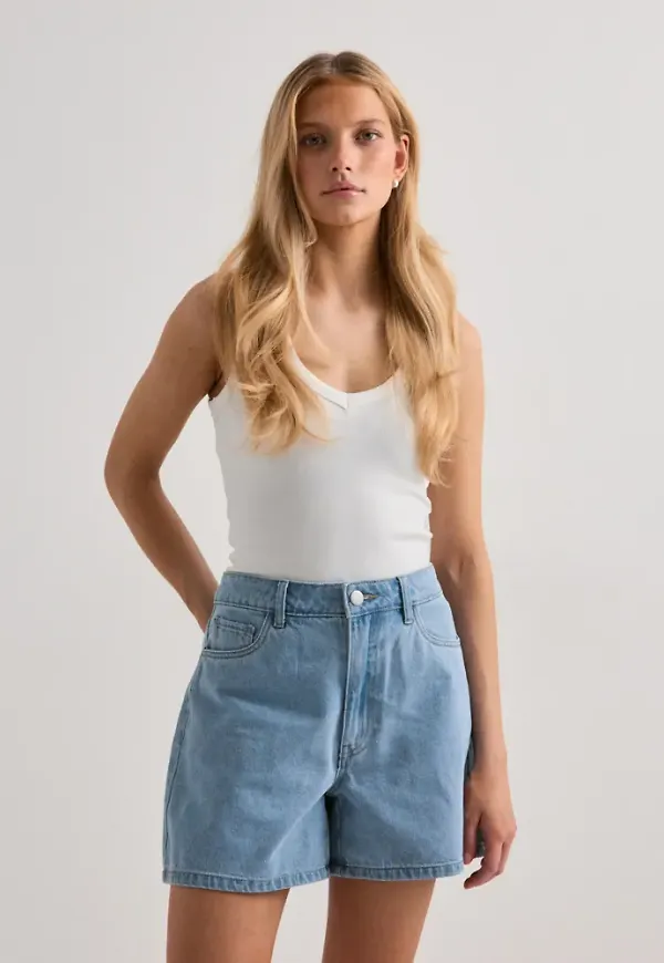 Pieces - Blå - Pcabbi Mw Shorts Noos