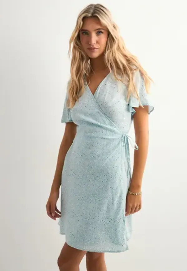 Pieces - Blå - Pctala New Ss Wrap Dress Wvn Noos B