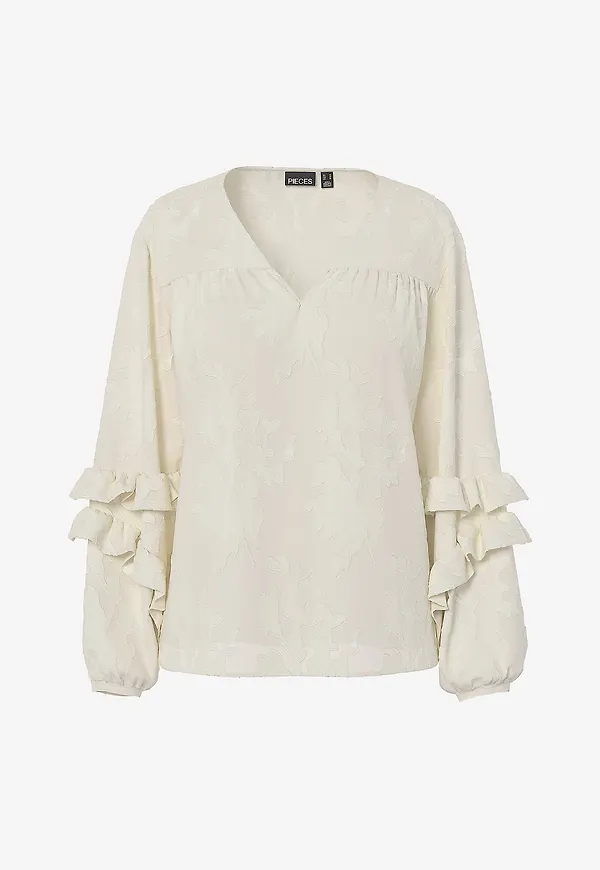 pieces - Blus pcMelvine LS - Beige