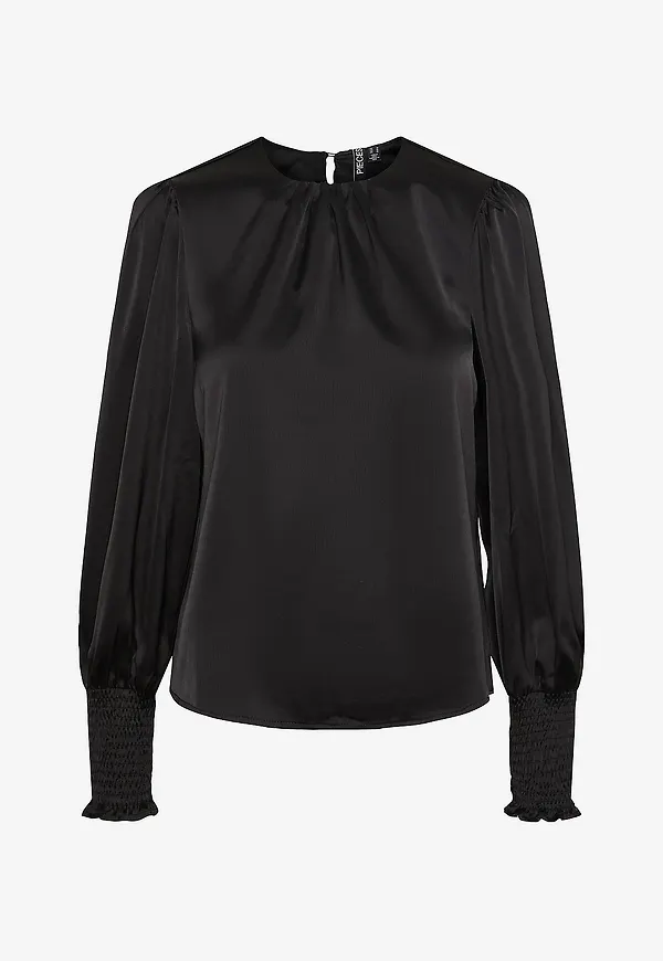 pieces - Blus pcNorella LS Top - Svart