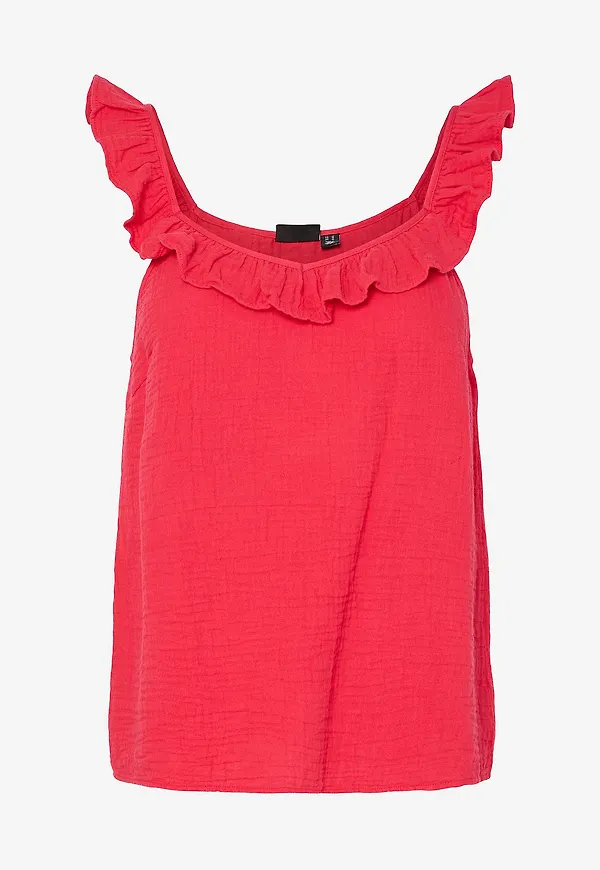 pieces - Blus pcSastina SL Top Wvn - Röd