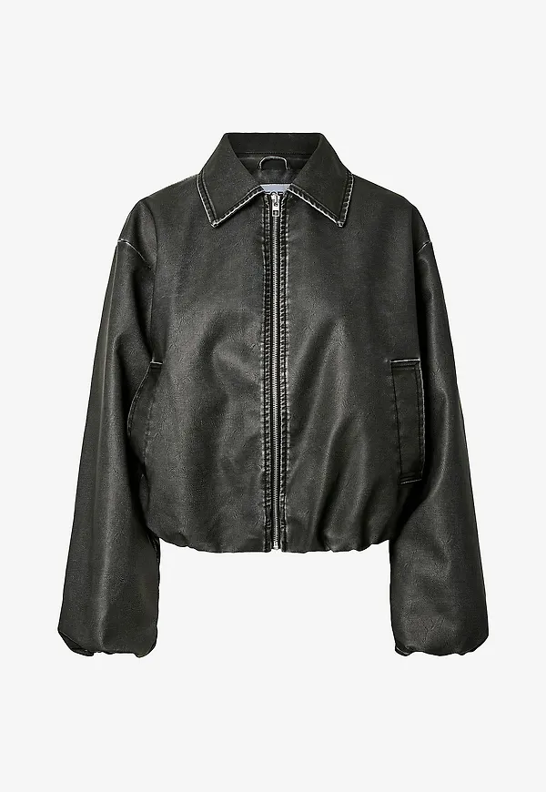 pieces - Bomberjacka pcGiselle Wash Coated - Svart
