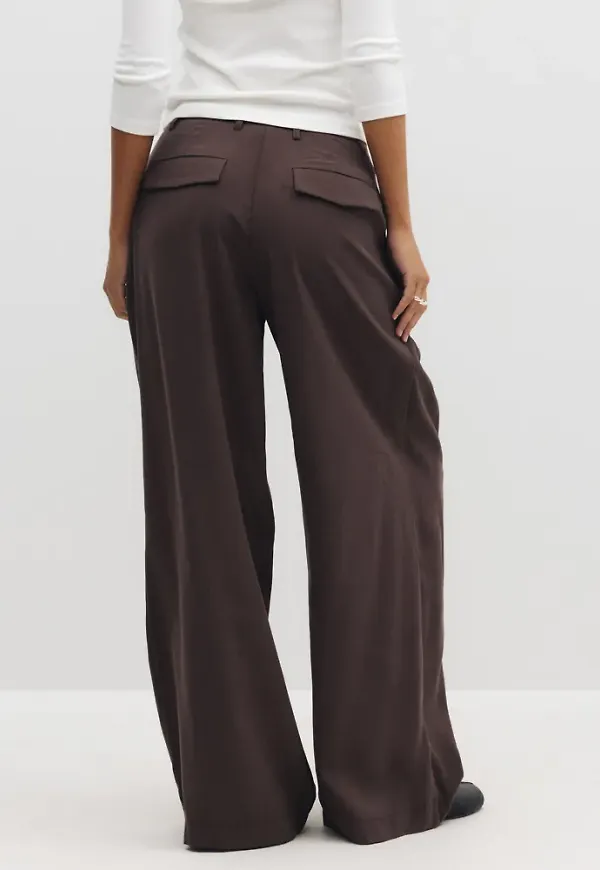 Pieces - Brun - Pccarla Hw Wide Pants D2D