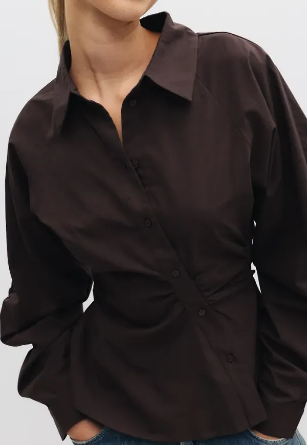 Pieces - Brun - Pcelodie L/S Shirt Wvn