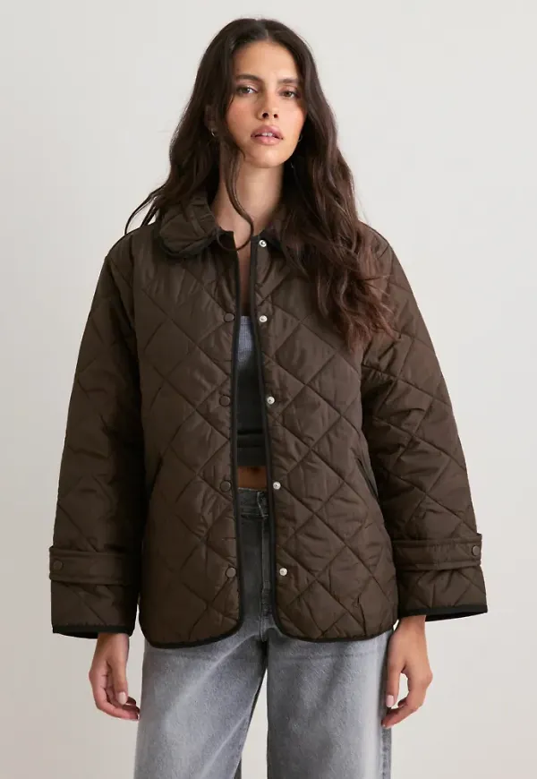 Pieces - Brun - Pcemily Short Quilted Jacket Noos B