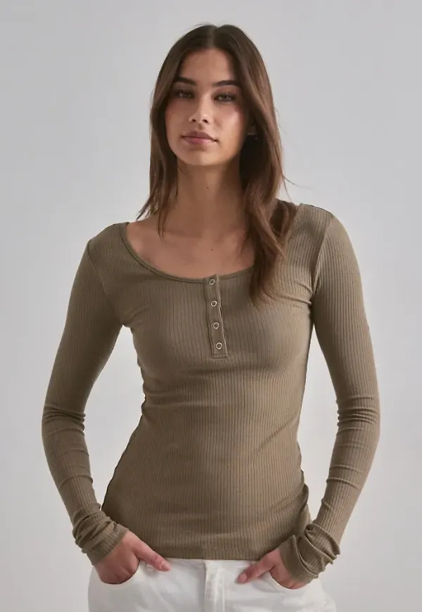 Pieces - Brun - Pckitte Ls Top Noos Bc