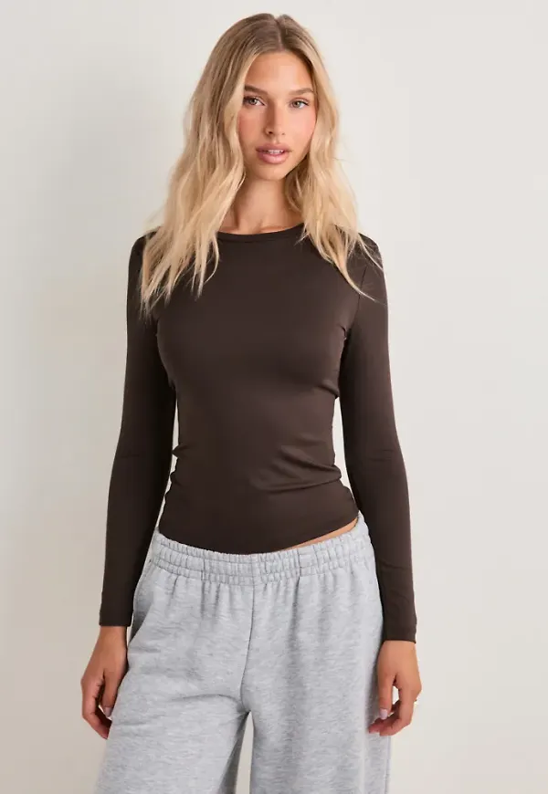 Pieces - Brun - Pclula Ls Top Jrs Noos
