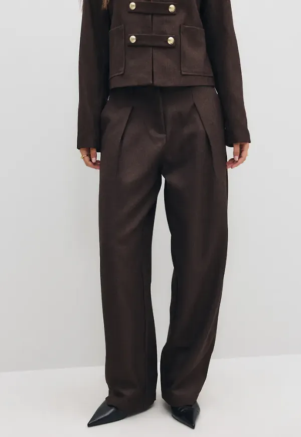 Pieces - Brun - Pcsanne Mw Barrel Pant D2D