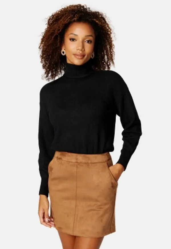 Pieces Cava LS High Neck Knit Black XS