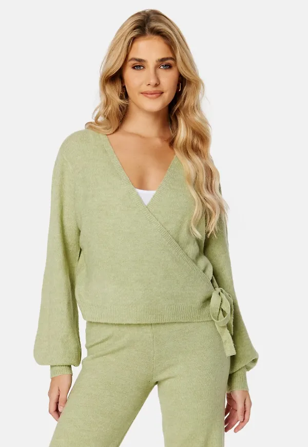 Pieces Celic LS Wrap Knit Swamp L