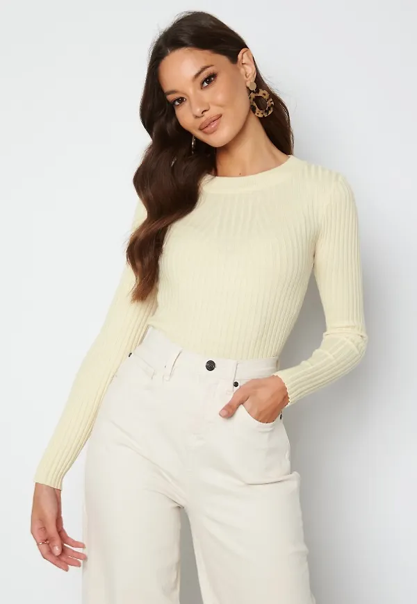 Pieces Crista LS O-Neck Knit Birch XL