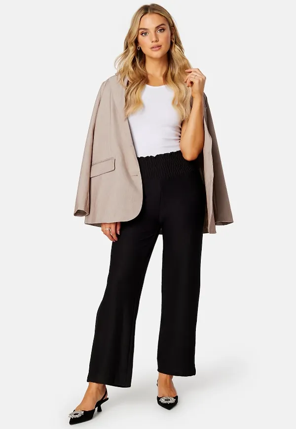 Pieces Curl HW Cropped Pants Black S