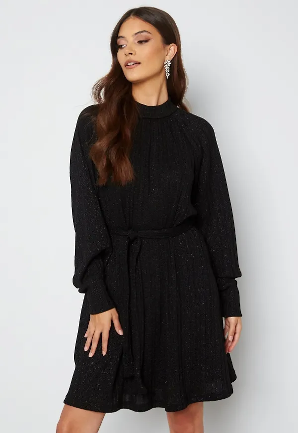 Pieces Dalilah LS Belt Dress Black S