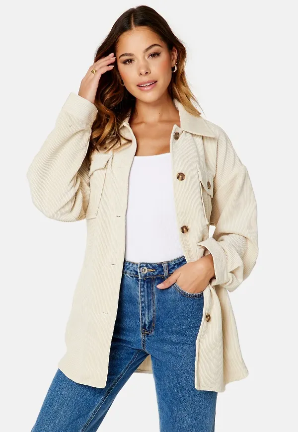 Pieces Effi Selma Overshirt Jacket Birch XL