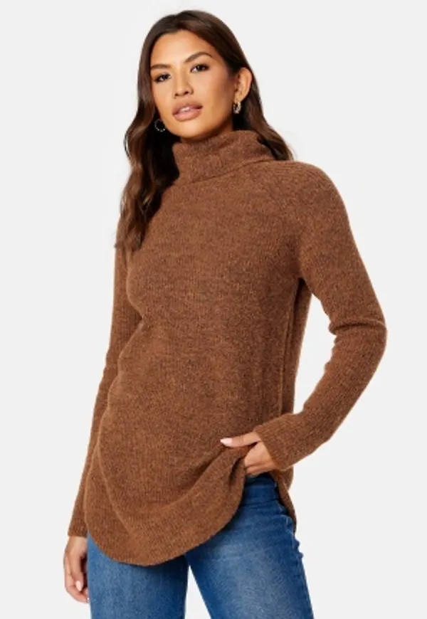 Pieces Ellen LS Long Knit Mocha Bisque XXL