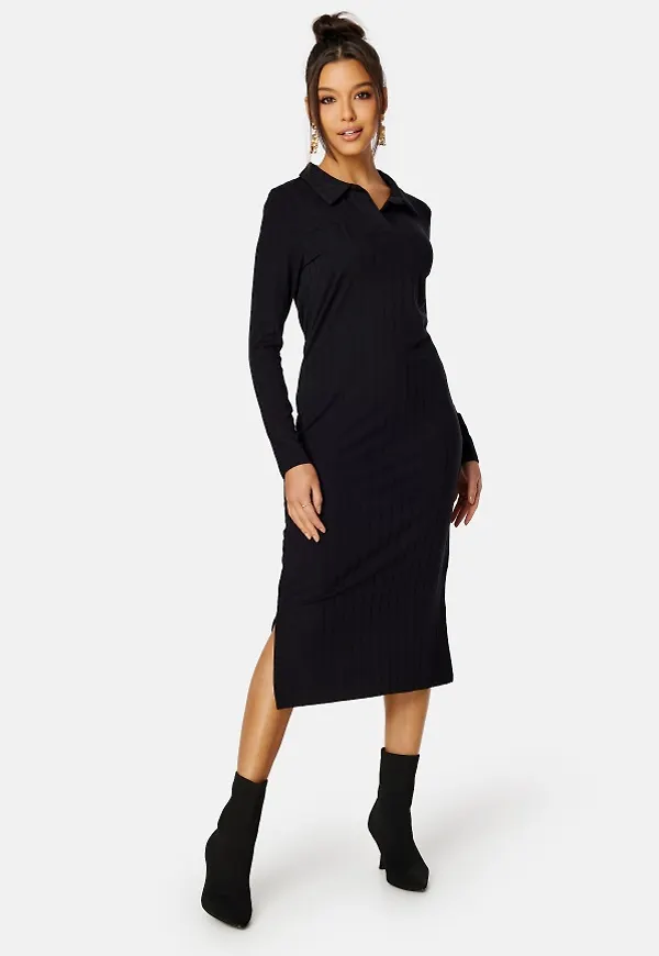 Pieces Femke LS Midi Dress Black S