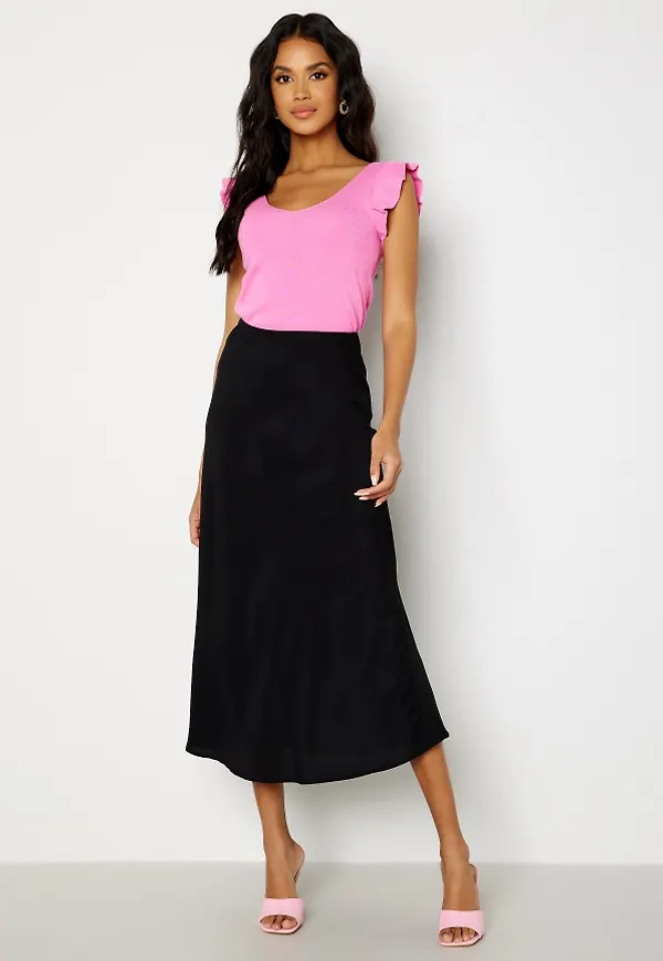 Pieces Franan HW Midi Skirt Black M
