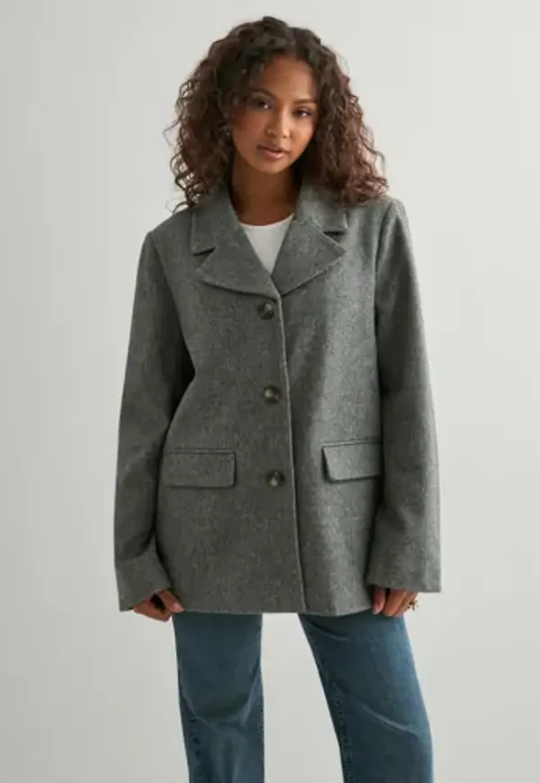 Pieces - Grå - Pcbianca Ls Blazer Jacket Noos