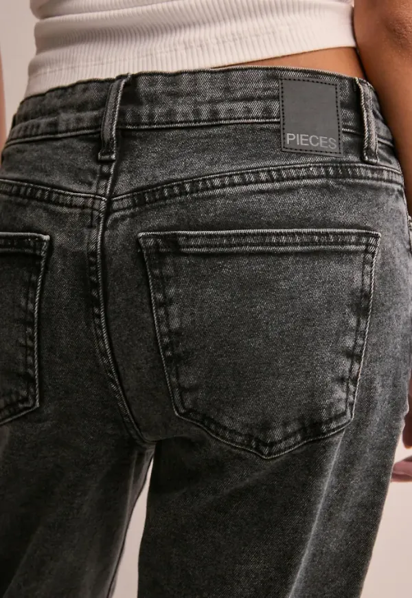 Pieces - Grå - Pckelly Mw Straight Jeans DG202 Noo
