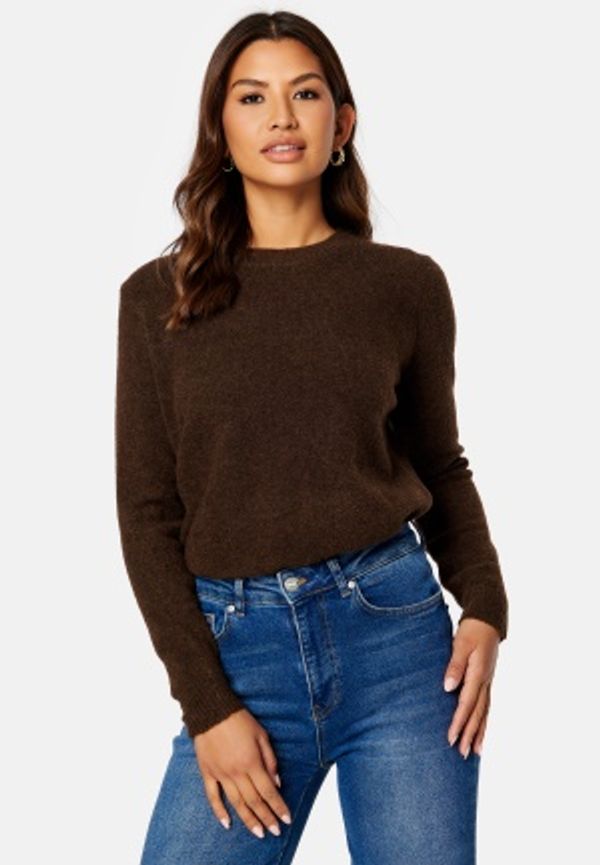 Pieces Janita LS O-Neck Wool Knit Chicory Coffee XL