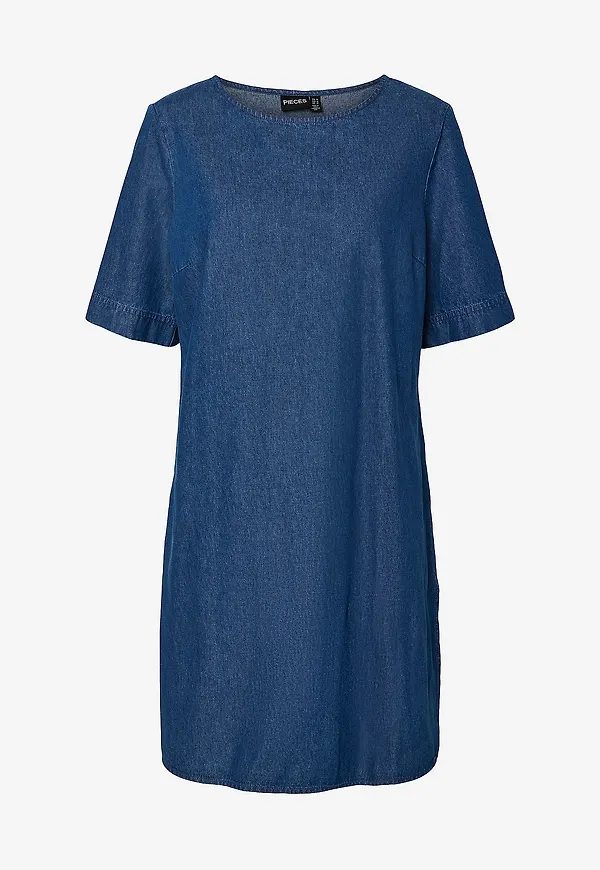 pieces - Jeansklänning pcTenim Dress Wvn BC - Blå
