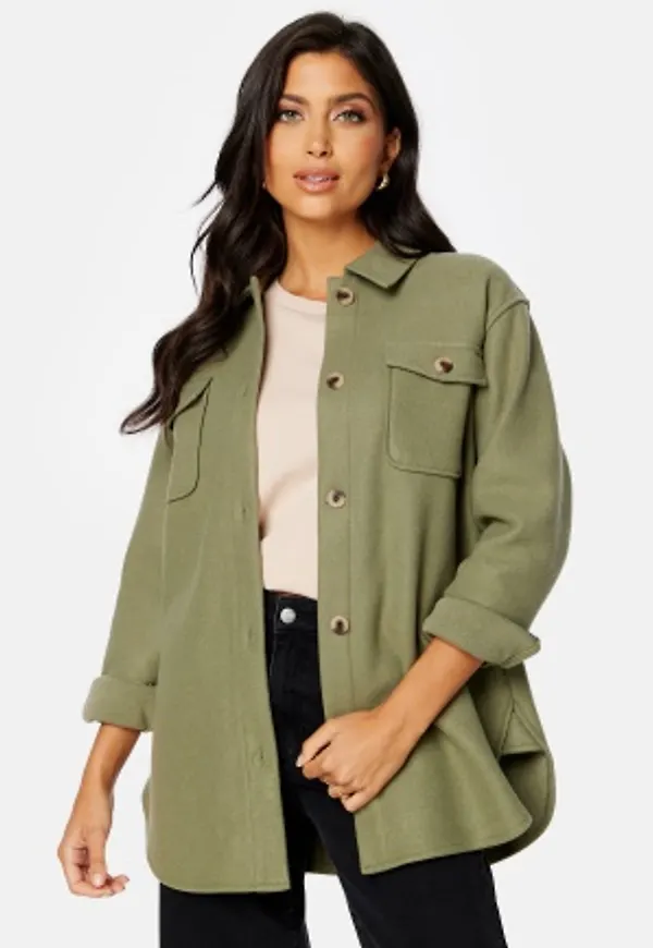 Pieces Judy Shacket Deep Lichen Green L