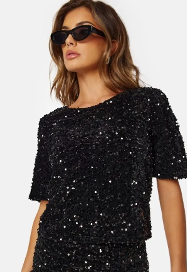 Pieces Kam SS Top Black XS