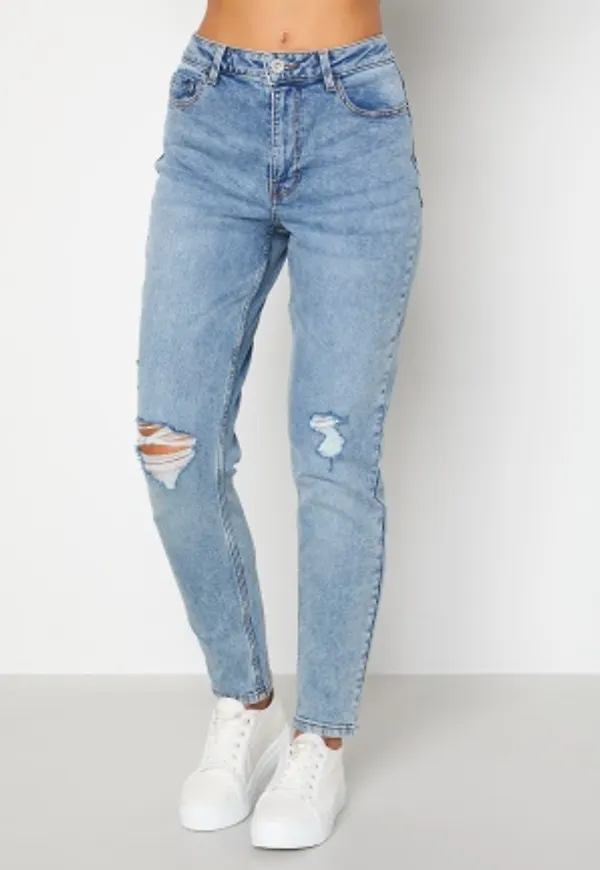 Pieces Kesia Mom HW Ankel Light Blue Denim XL