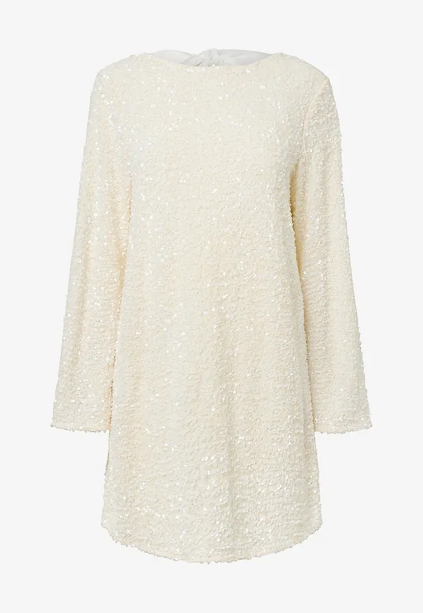 pieces - Klänning Pckammy Ls Deep Back Bow Dress Jrs - Vit – Ellos