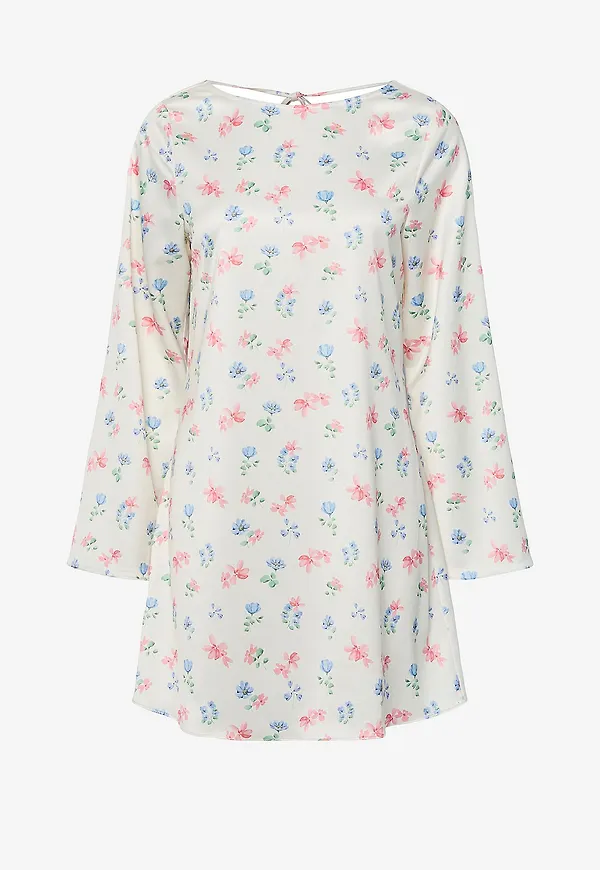 pieces - Klänning pcMillie LS Short Boatneck Dress WV - Vit – Ellos