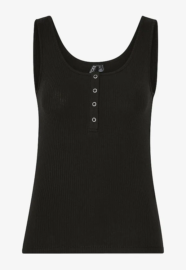 pieces - Linne pcKitte Tank Top - Svart