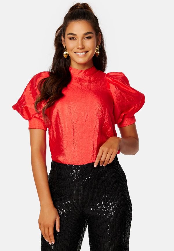 Pieces Mia 2/4 Top High Risk Red XS