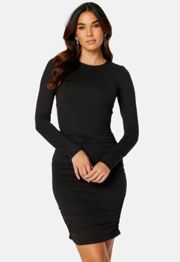 Pieces Nala LS Ruching Dress Black XL