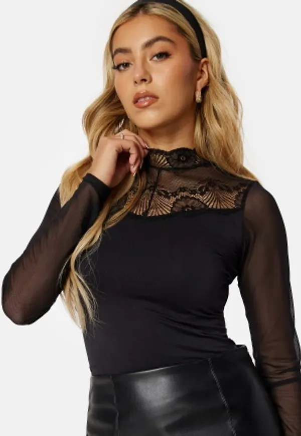 Pieces Naya LS Top Black XS/S