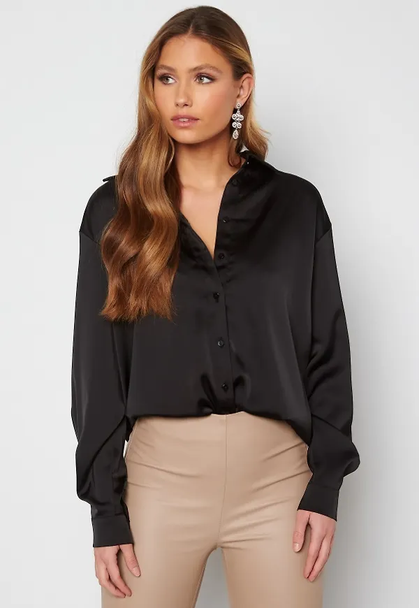 Pieces Nora LS Oversized Shirt Black L