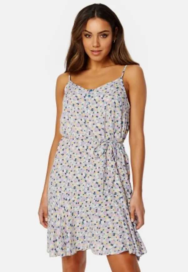 Pieces Nya Slip Button Dress Apricot Cream AOP:Mu XS