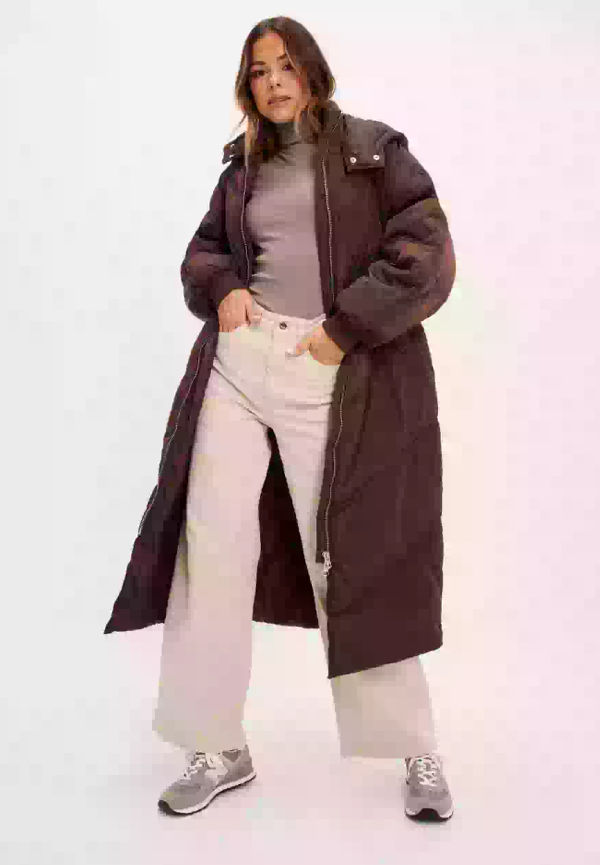 Pieces Pcfelicity Long Puffer Jacket Långa jackor Chicory Coffee