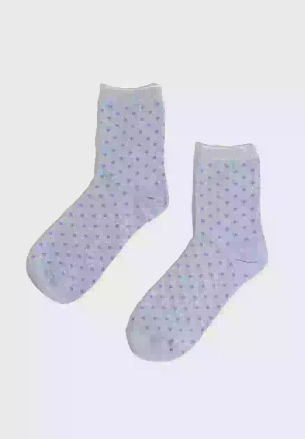 Pieces Pcsebby Glitter Long 1-Pack Pattern Medelhöga strumpor Kentucky Blue Small Dots In Purple Rose