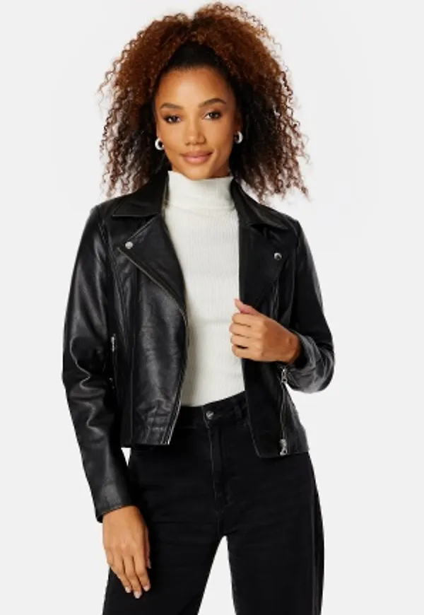 Pieces Pcsusse Leather Jacket Black S