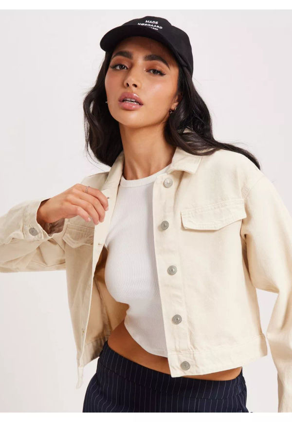 Pieces Pctessie Ls Dnm Jacket Noos Bc Vårjackor & Höstjackor Whitecap Gray