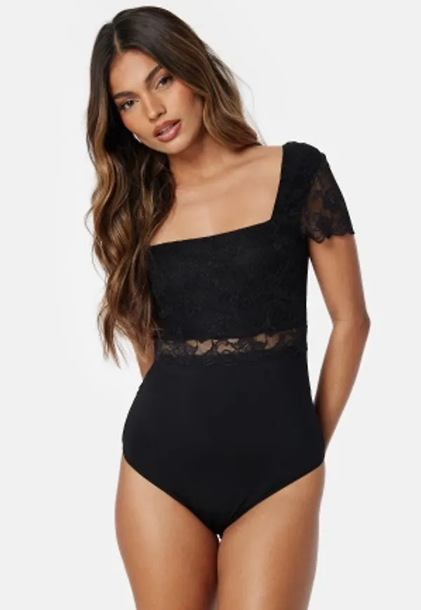Pieces Picsicca Square Bodystocking Black M