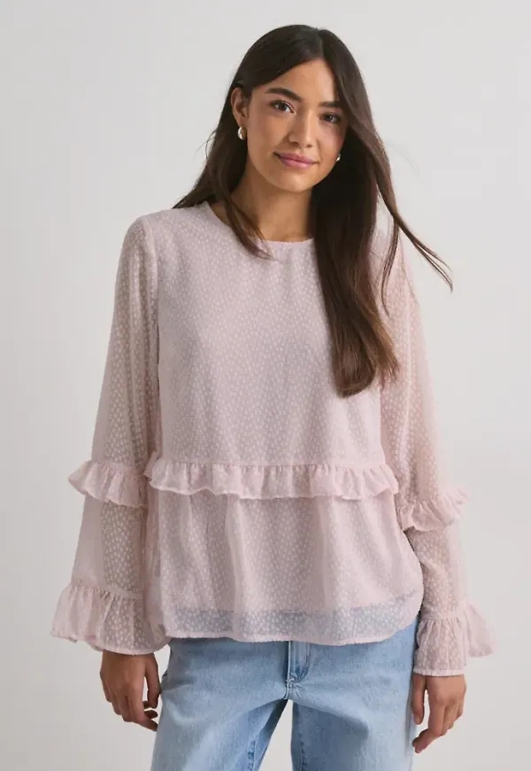 Pieces - Rosa - Pcbabette Ls Top Wvn