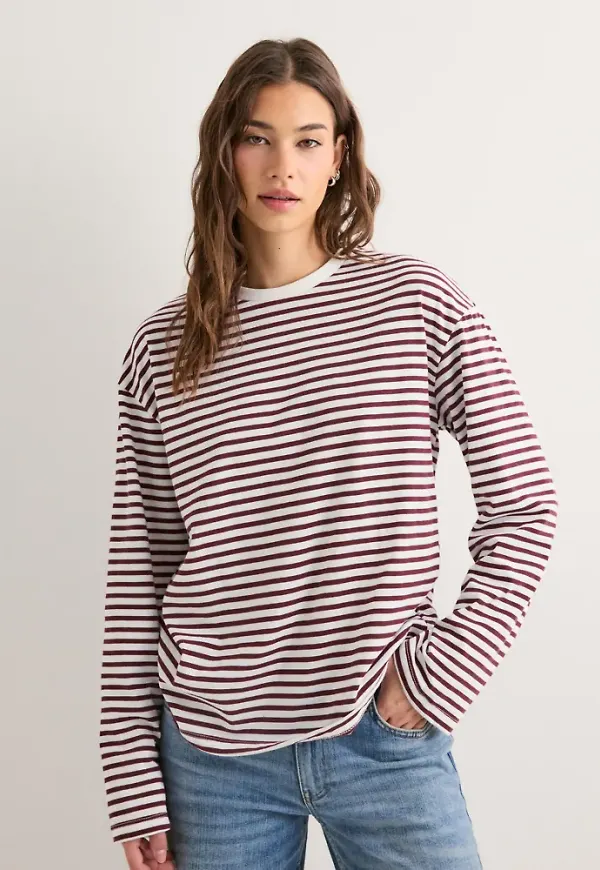 Pieces - Rutigt/Randigt - Pcsadie Ls Top Noos