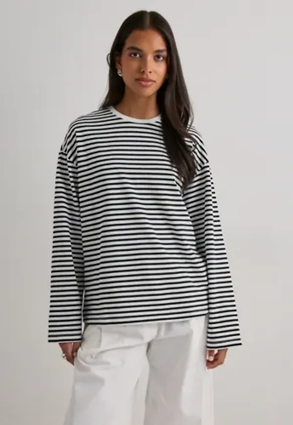Pieces - Rutigt/Randigt - Pcsadie Ls Top Noos