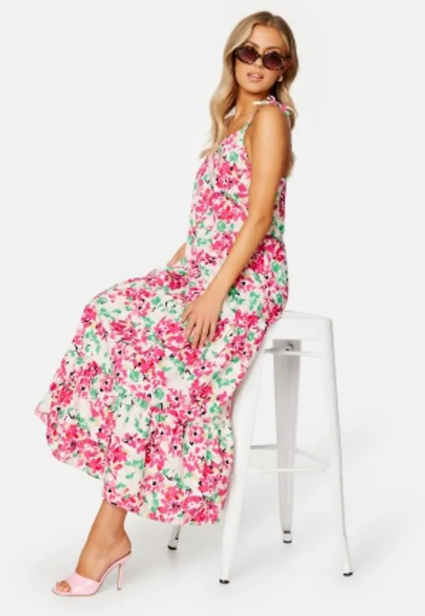 Pieces Shadow Strap Ankle Dress Fuchsia Purple AOP:F XL