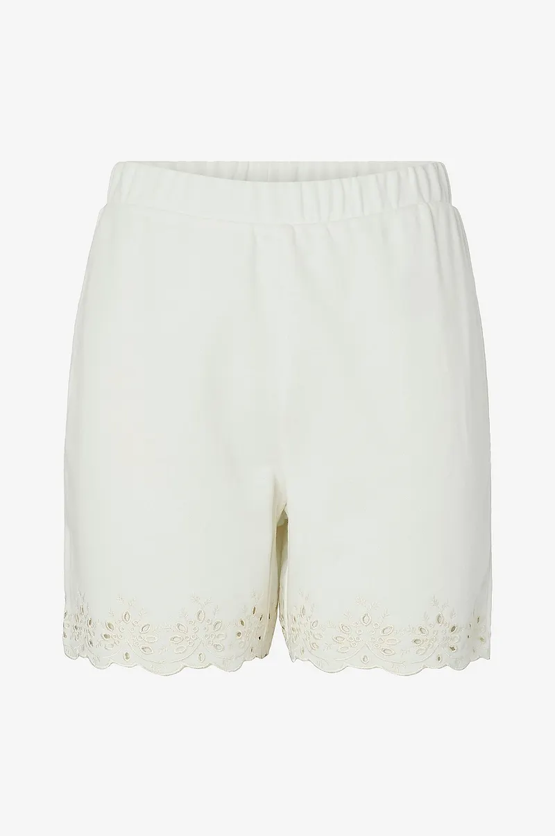 pieces - Shorts pcChilli Summer HW Broderi - Vit