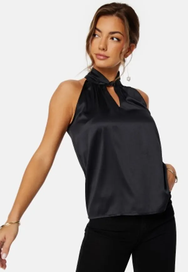 Pieces Silja SL Satin Top Black XS
