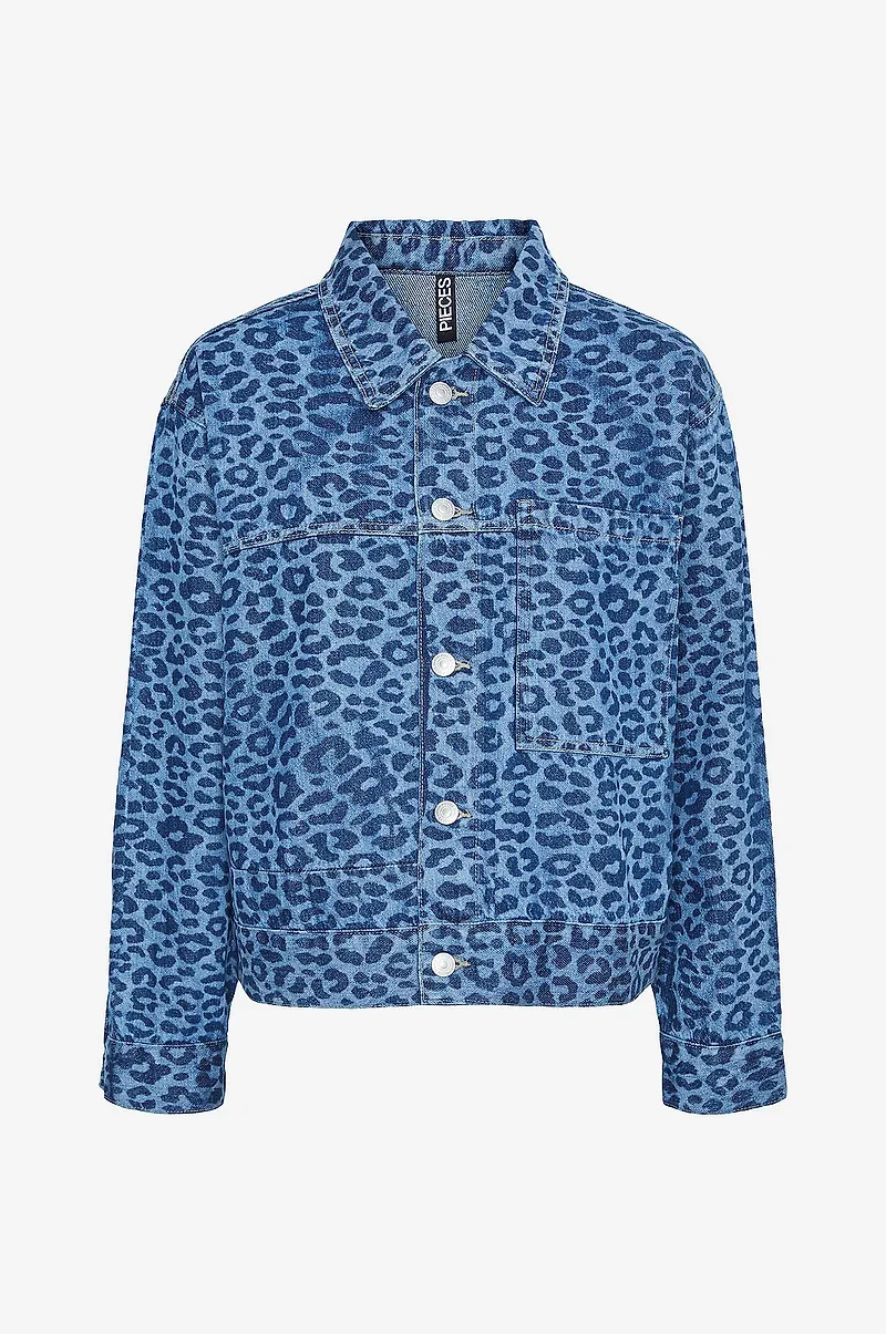 pieces - Skjortjacka pcNova LS Loose Denim Shirt D2d Dmo - Blå