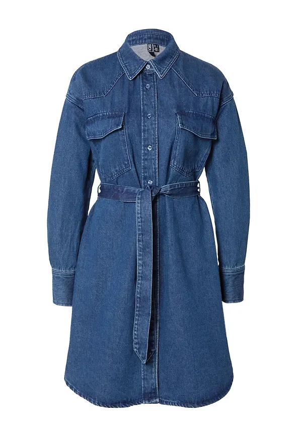 PIECES Skjortklänning 'NURSEL' blå denim