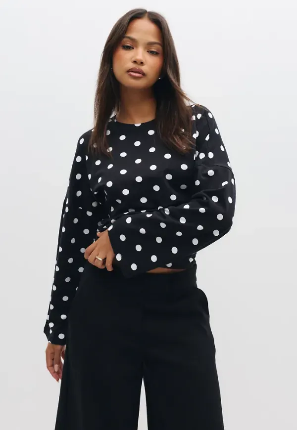 Pieces - Svart - Pcalli Ls O-Neck Top
